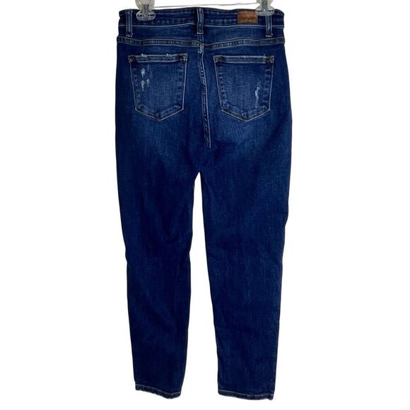 Judy Blue Womens Distressed Slim Straight Jeans Blue Denim Medium Wash Size 5/27 - Picture 2 of 16